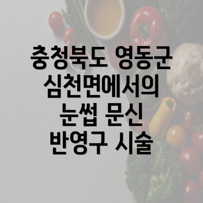 충청북도 영동군 심천면에서의 눈썹 문신 반영구 시술