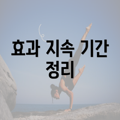 효과 지속 기간 정리