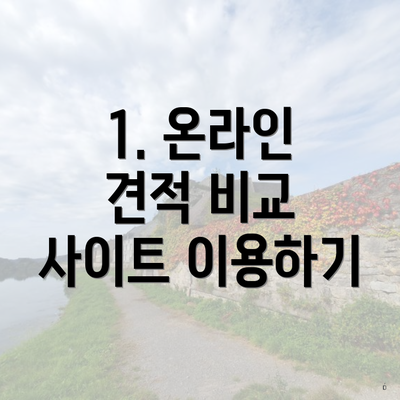 1. 온라인 견적 비교 사이트 이용하기