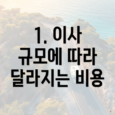 1. 이사 규모에 따라 달라지는 비용