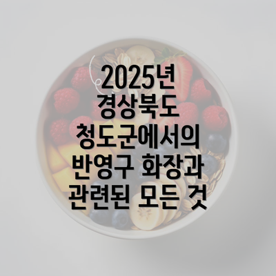 2025년 경상북도 청도군에서의 반영구 화장과 관련된 모든 것