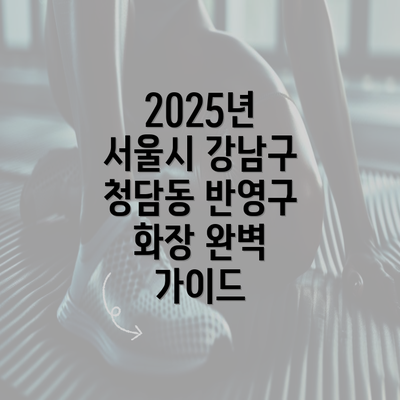 2025년 서울시 강남구 청담동 반영구 화장 완벽 가이드