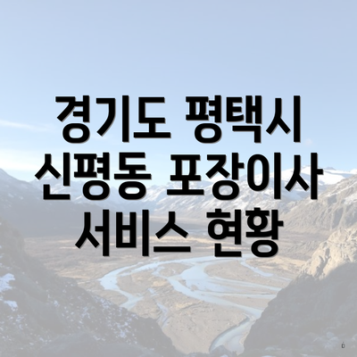 경기도 평택시 신평동 포장이사 서비스 현황