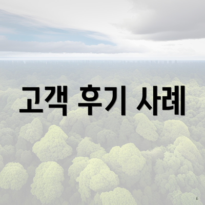 고객 후기 사례