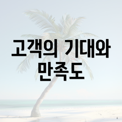 고객의 기대와 만족도