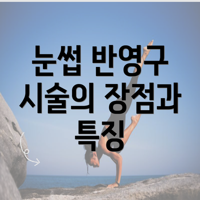 눈썹 반영구 시술의 장점과 특징