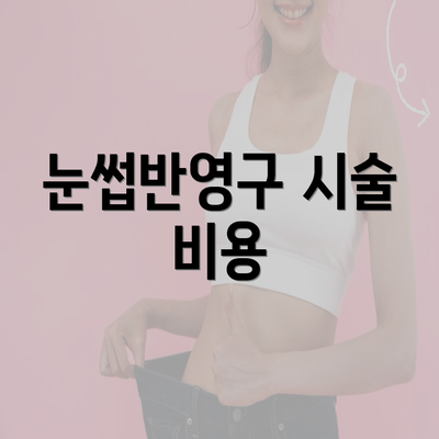 눈썹반영구 시술 비용