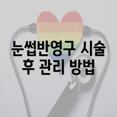 눈썹반영구 시술 후 관리 방법