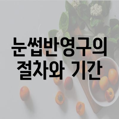 눈썹반영구의 절차와 기간