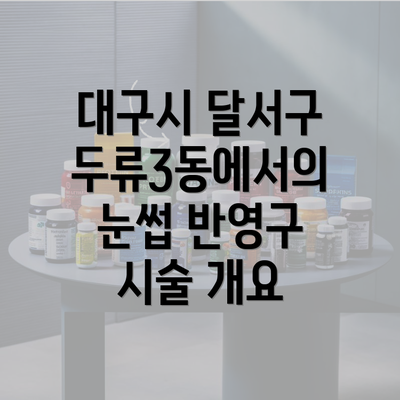 대구시 달서구 두류3동에서의 눈썹 반영구 시술 개요