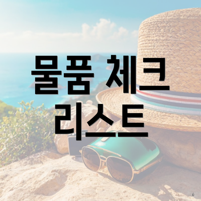 물품 체크 리스트