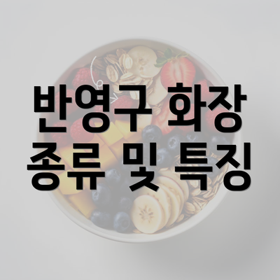 반영구 화장 종류 및 특징