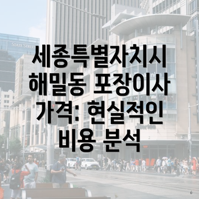 세종특별자치시 해밀동 포장이사 가격: 현실적인 비용 분석