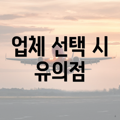 업체 선택 시 유의점