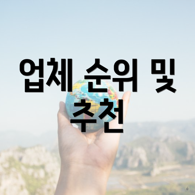 업체 순위 및 추천