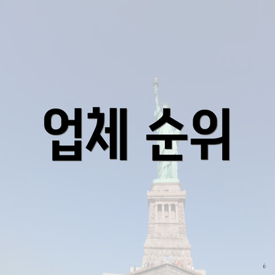 업체 순위