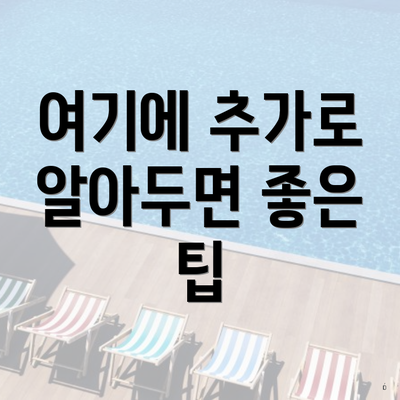 여기에 추가로 알아두면 좋은 팁