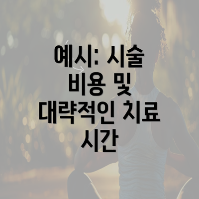 예시: 시술 비용 및 대략적인 치료 시간