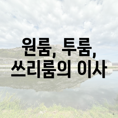 원룸, 투룸, 쓰리룸의 이사