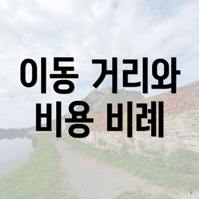 이동 거리와 비용 비례