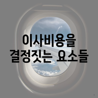 이사비용을 결정짓는 요소들