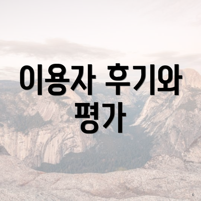 이용자 후기와 평가