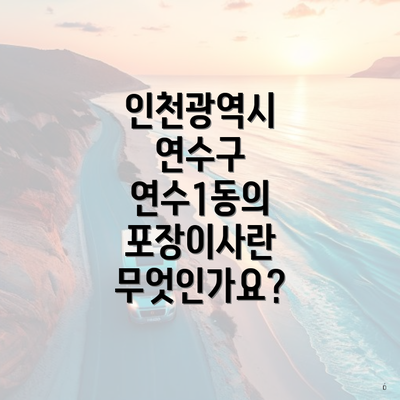 인천광역시 연수구 연수1동의 포장이사란 무엇인가요?