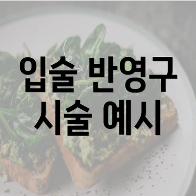 입술 반영구 시술 예시