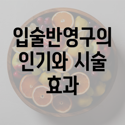 입술반영구의 인기와 시술 효과