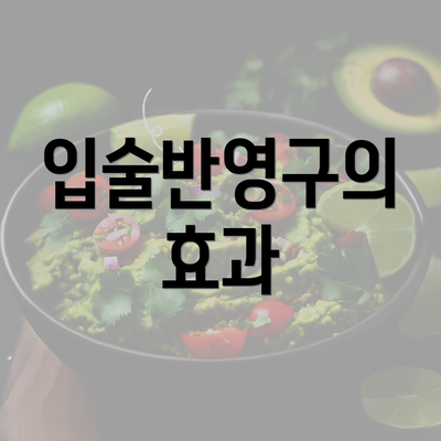 입술반영구의 효과