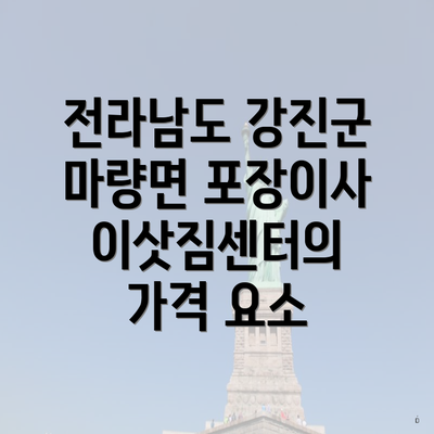 전라남도 강진군 마량면 포장이사 이삿짐센터의 가격 요소