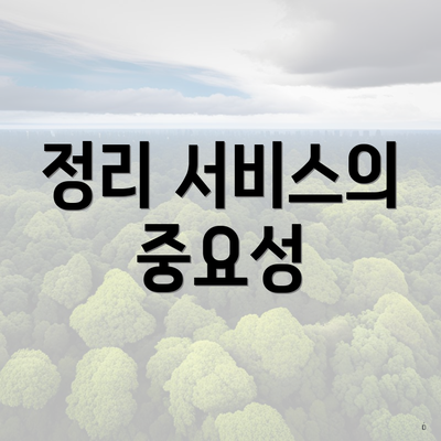 정리 서비스의 중요성