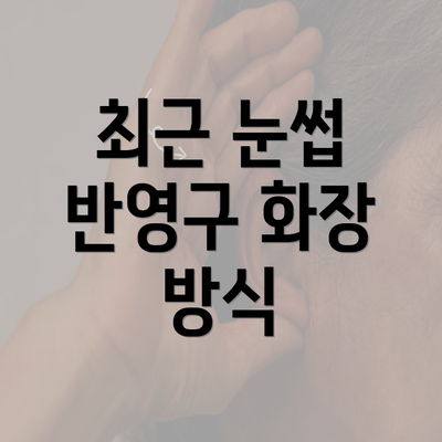 최근 눈썹 반영구 화장 방식