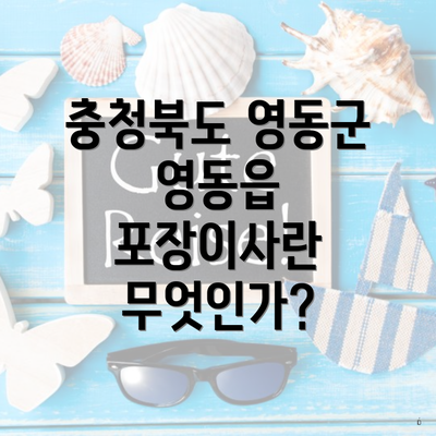 충청북도 영동군 영동읍 포장이사란 무엇인가?