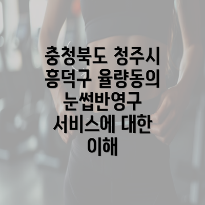 충청북도 청주시 흥덕구 율량동의 눈썹반영구 서비스에 대한 이해