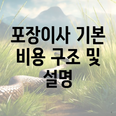 포장이사 기본 비용 구조 및 설명