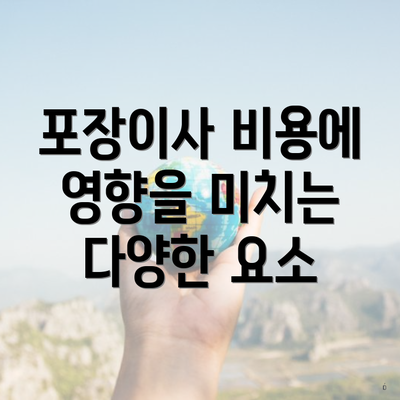 포장이사 비용에 영향을 미치는 다양한 요소