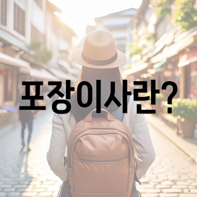 포장이사란?