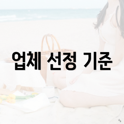 업체 선정 기준