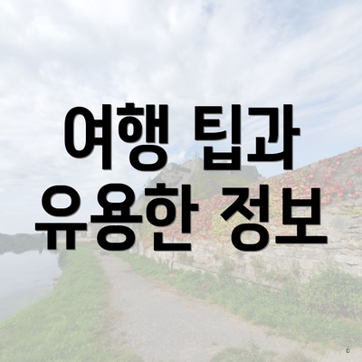 여행 팁과 유용한 정보