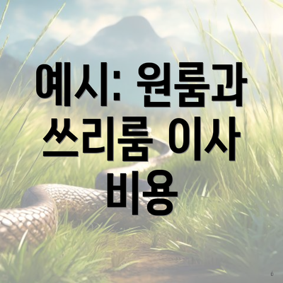 예시: 원룸과 쓰리룸 이사 비용