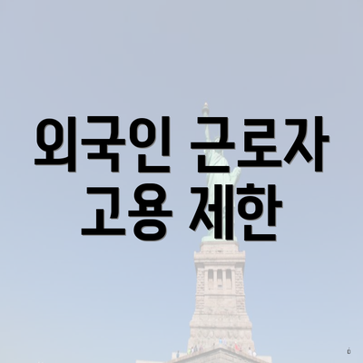 외국인 근로자 고용 제한