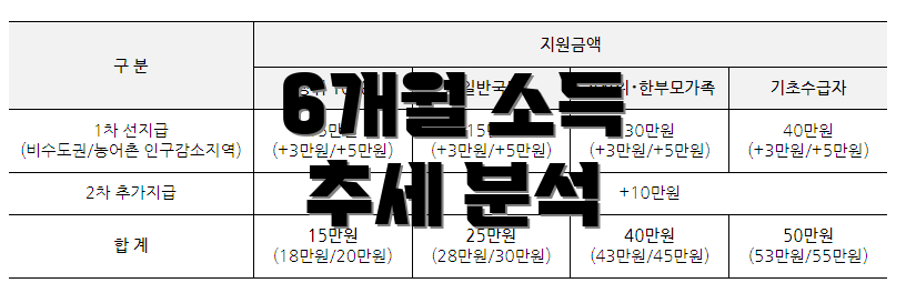 6개월 소득 추세 분석