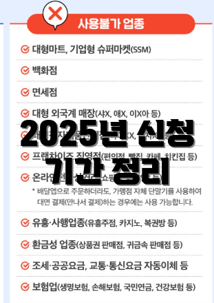 2025년 신청 기간 정리