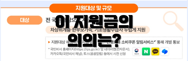 이 지원금의 의의는?