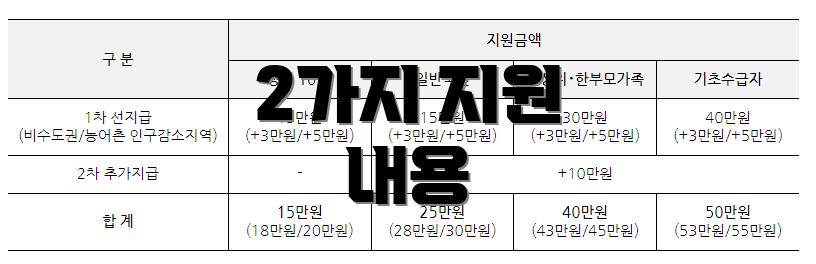 2가지 지원 내용