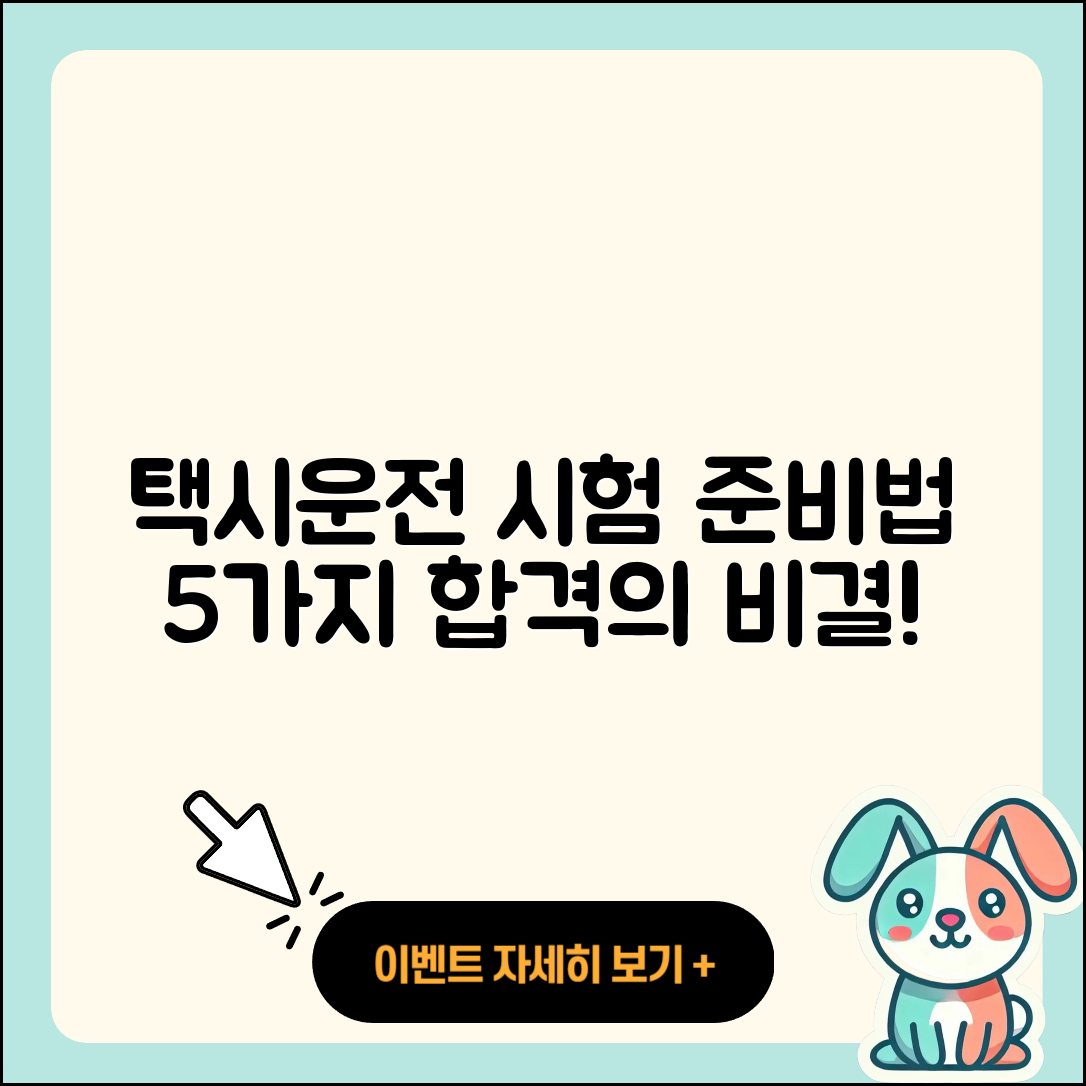 택시운전 자격시험 준비 방법 5가지