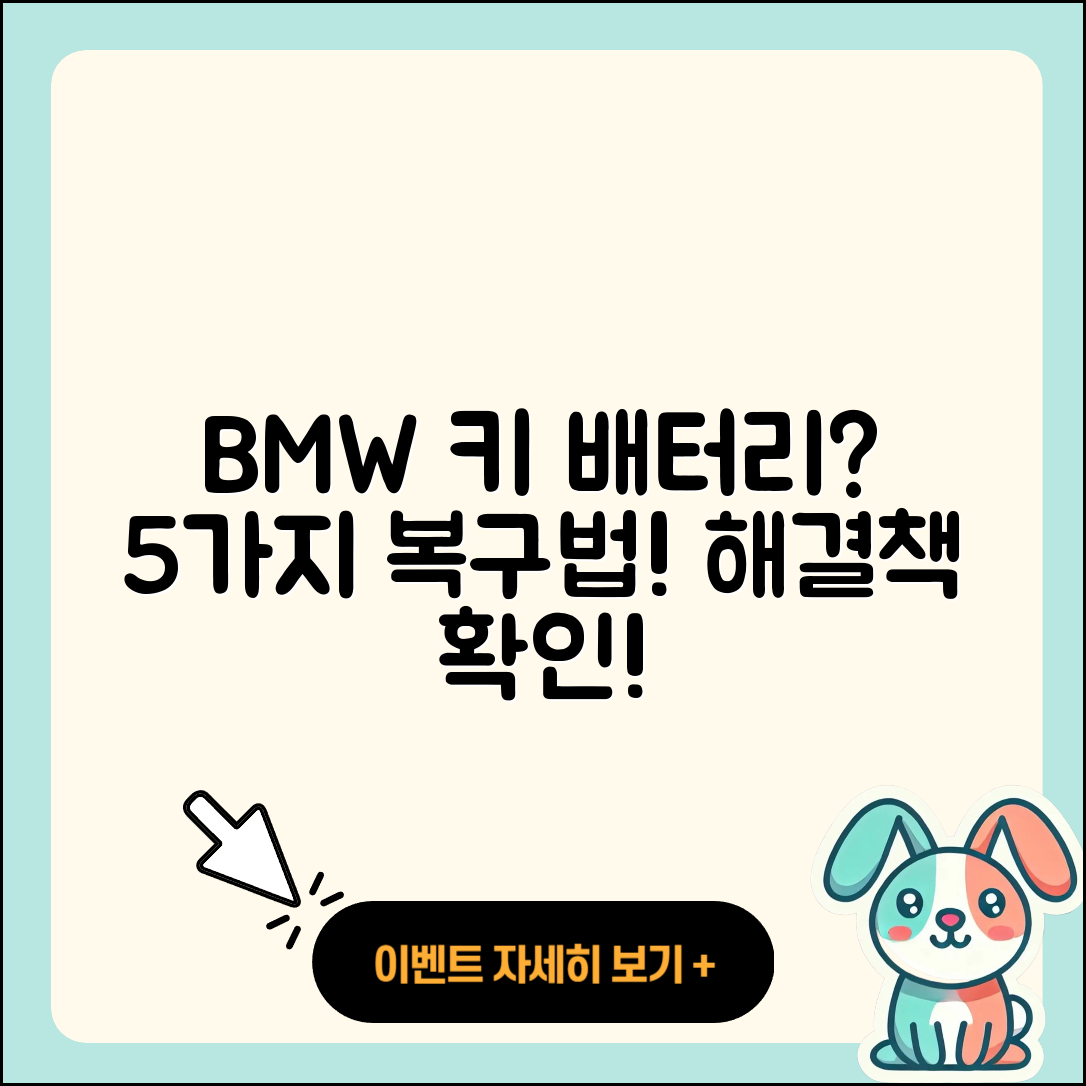 BMW 차키 배터리 방전 시 5가지 대처법