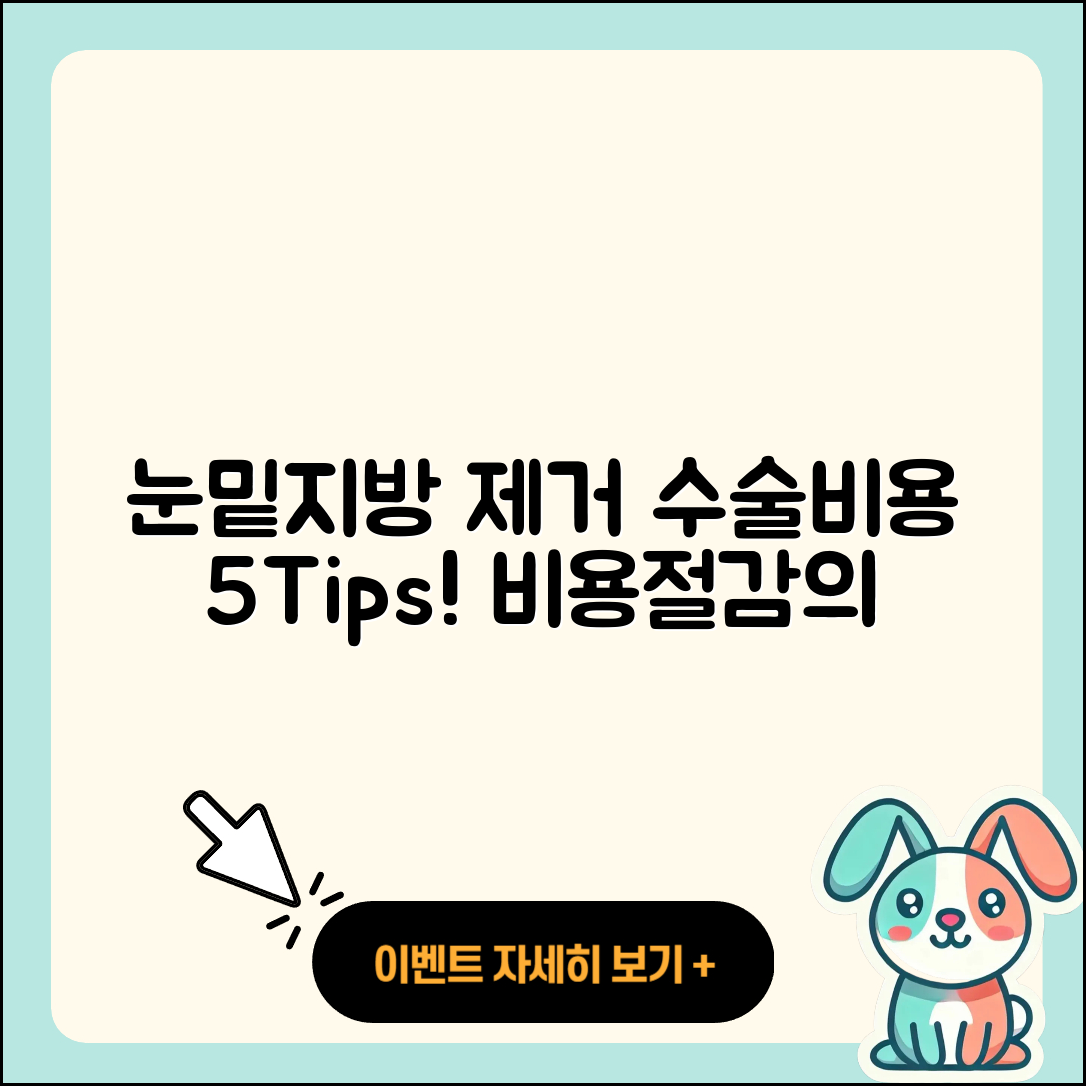 눈밑지방제거수술비용 5가지 팁!