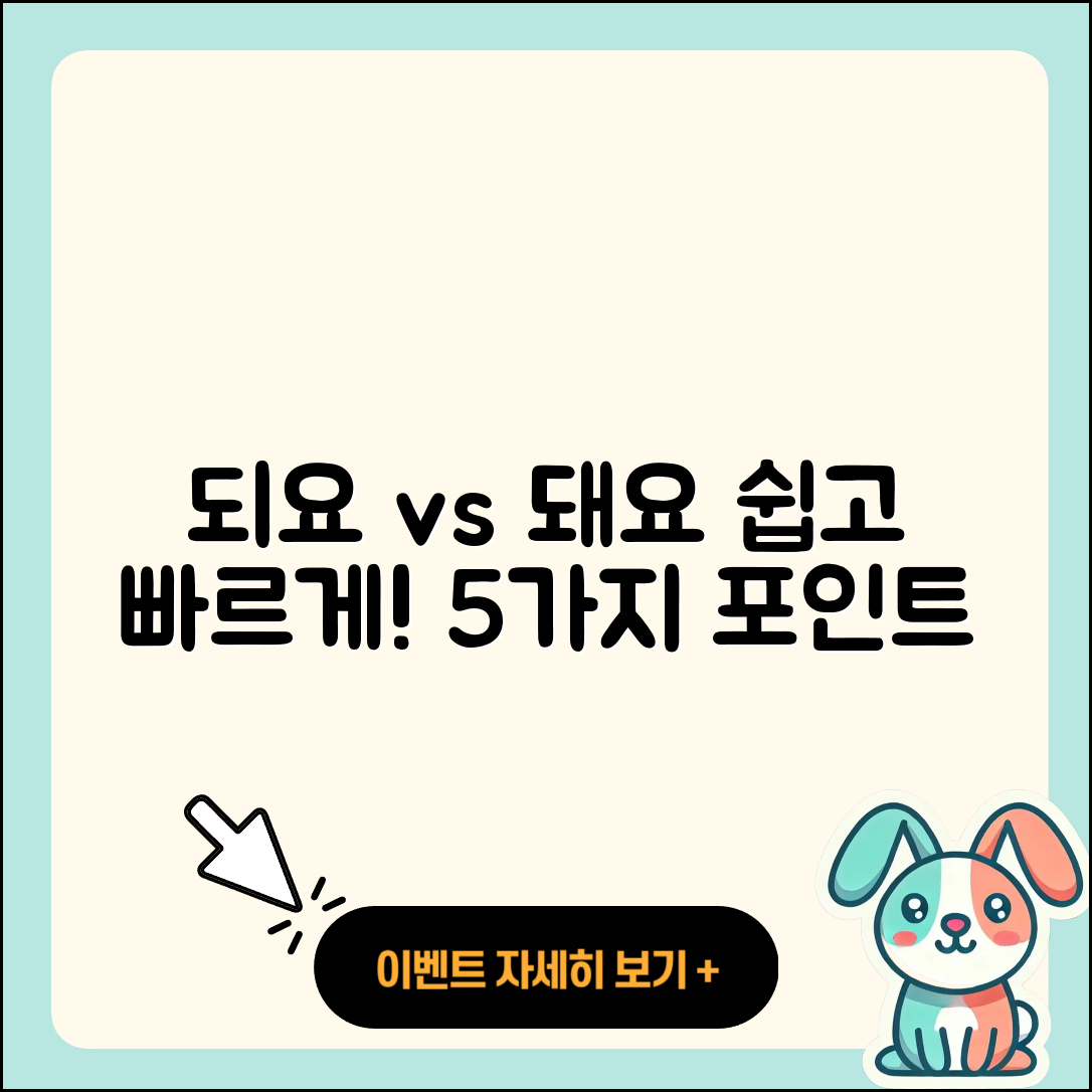 되요 돼요 차이 쉽게 이해하는 5가지 포인트
